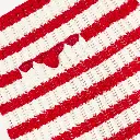 Cream And Red Stripe Knitted Skirt
