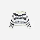 Cream And Navy Striped Knitted Cardigan