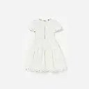 White Lace Pearl Trim Dress
