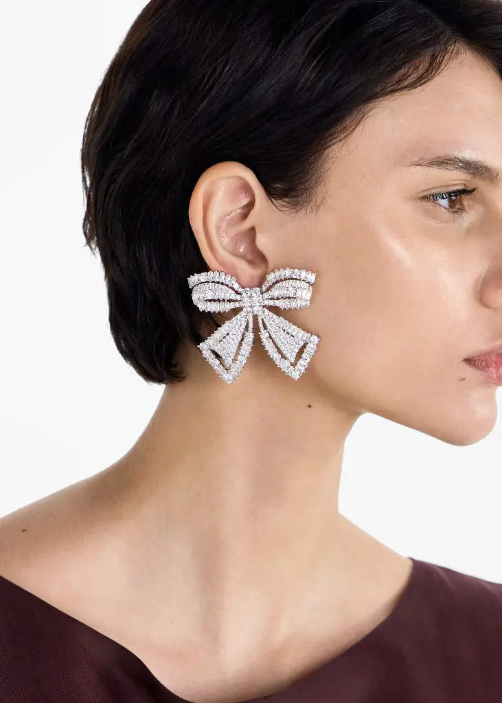 Crystal Bow Earrings