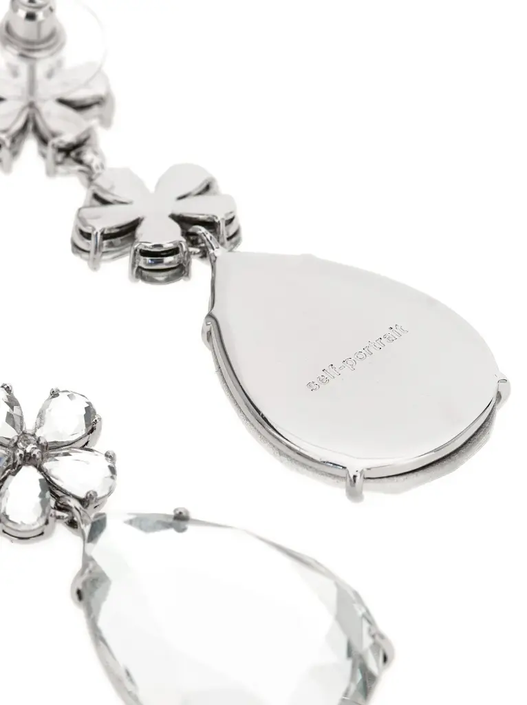 Crystal Flower Tiered Earrings