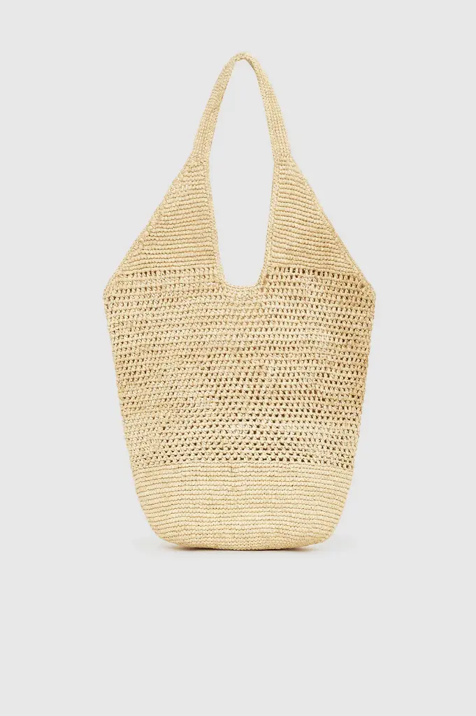 Leah Logo Hobo Raffia