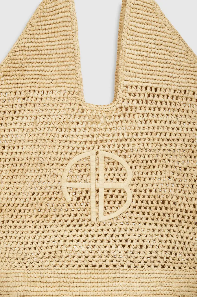 Leah Logo Hobo Raffia