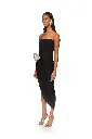 CRYSTAL LEAF AND DRAPED SKIRT CORSET DRESS