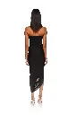 CRYSTAL LEAF AND DRAPED SKIRT CORSET DRESS