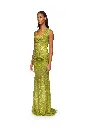 Plunge Neckline Sequin Embellished Gown
