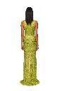 Plunge Neckline Sequin Embellished Gown