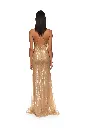 Gradient Sequin V Neck Gown