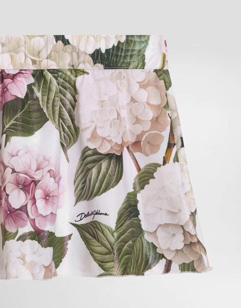 Hydrangea Print Short Skirt