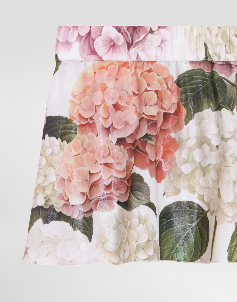 Hydrangea Print Short Skirt