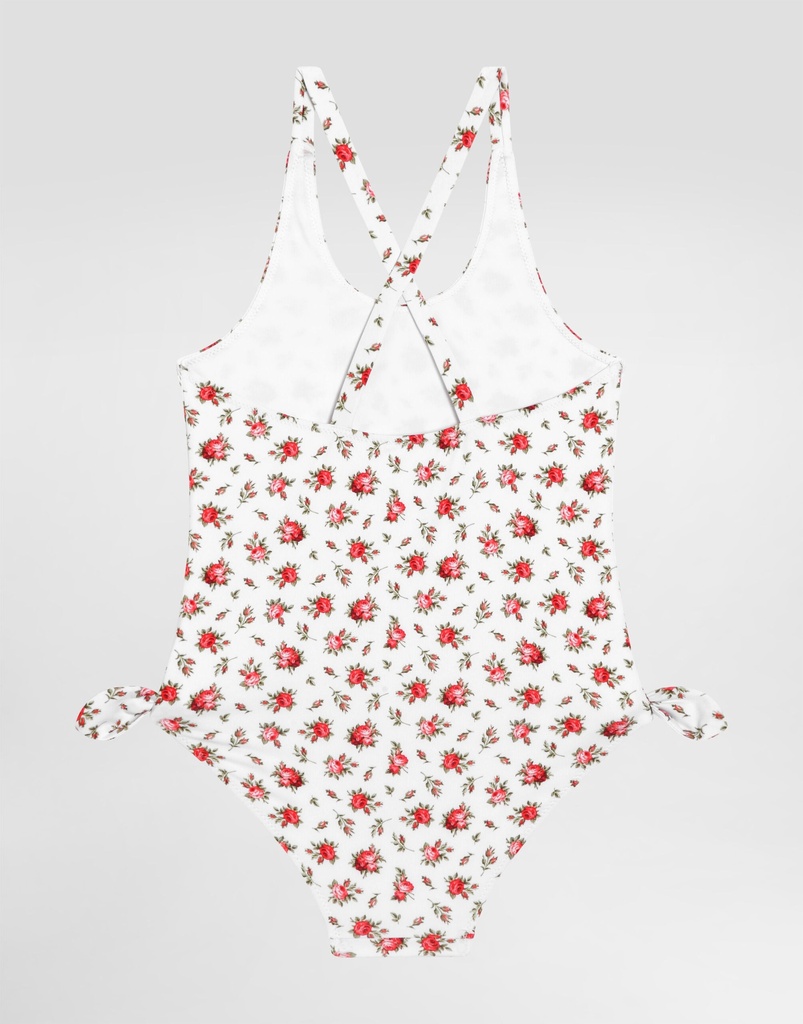 Small Rose Print One Piece Swimsuit