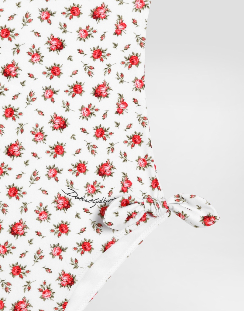 Small Rose Print One Piece Swimsuit