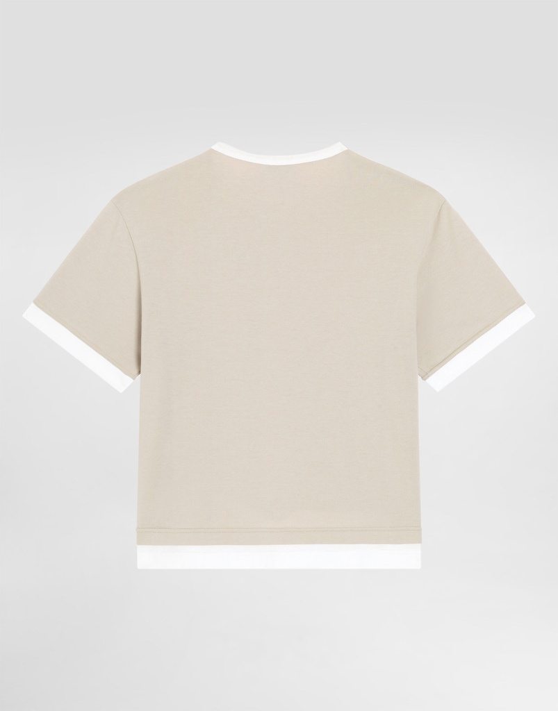 Jersey T-Shirt with Embroidered DG Appliqué