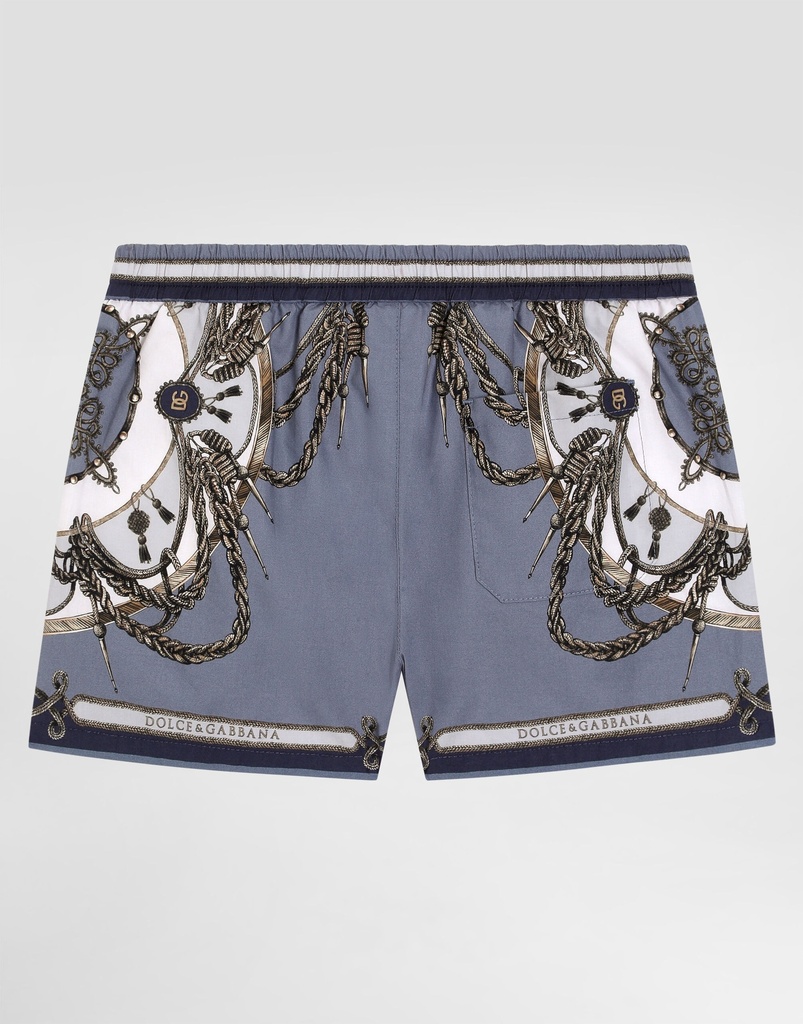 Cargo Print Poplin Bermuda Shorts 
