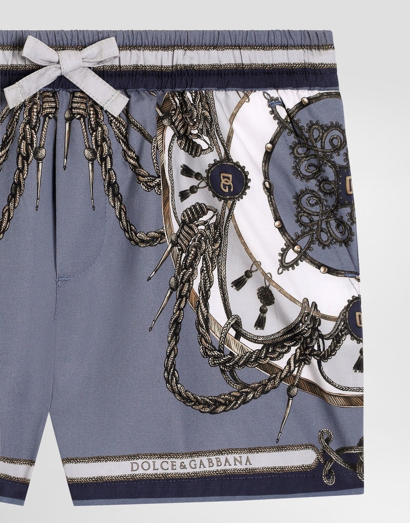 Cargo Print Poplin Bermuda Shorts 