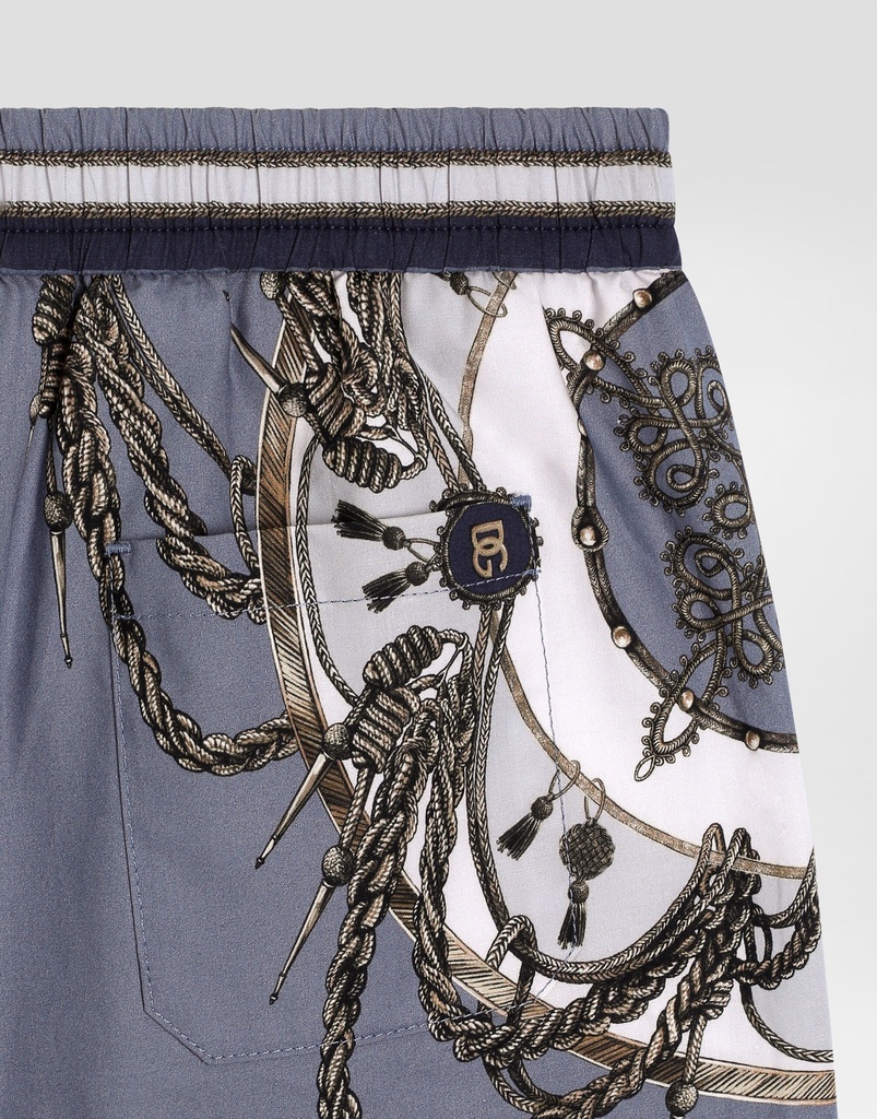 Cargo Print Poplin Bermuda Shorts 