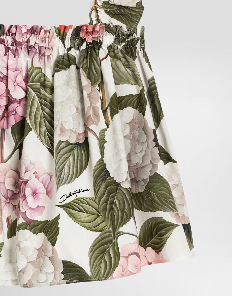 Hydrangea Print Poplin Top