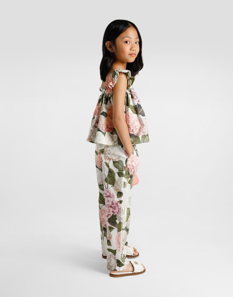 Hydrangea Print Poplin Top