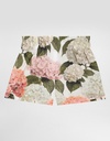 Hydrangea Print Poplin Shorts