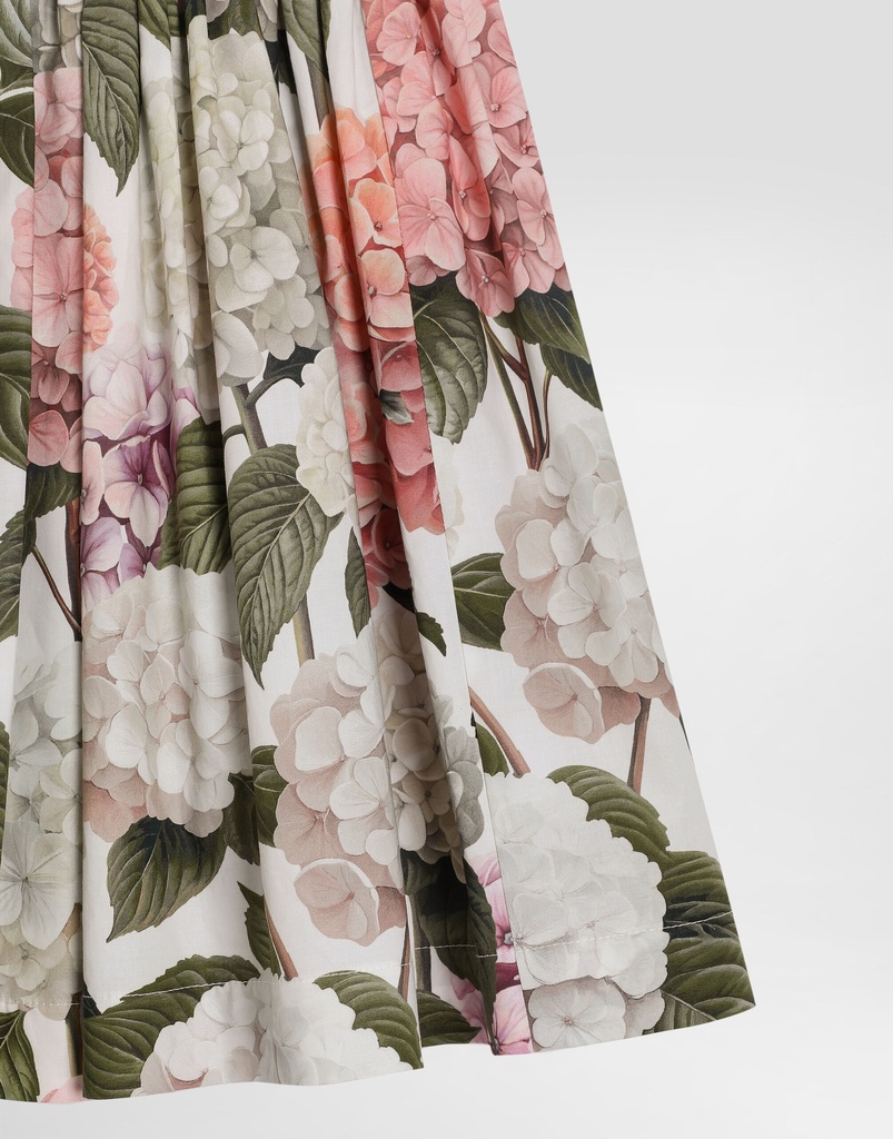 Hydrangea Print Poplin Dress