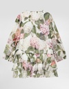 Hydrangea Print Chiffon Dress