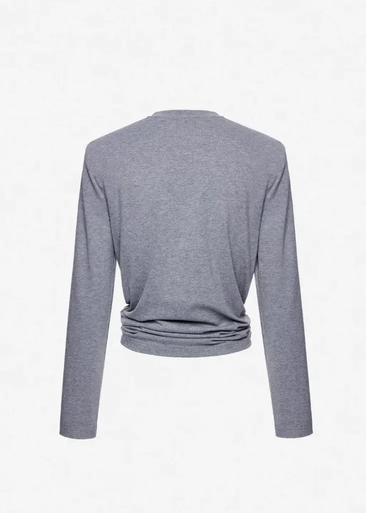 Knotted Longsleeve Jersey Blouse 