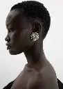 Crystal Embellished Cluster Stud Clip Earrings in Silver