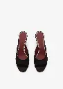 Satin Pointed Toe Mules in Black
