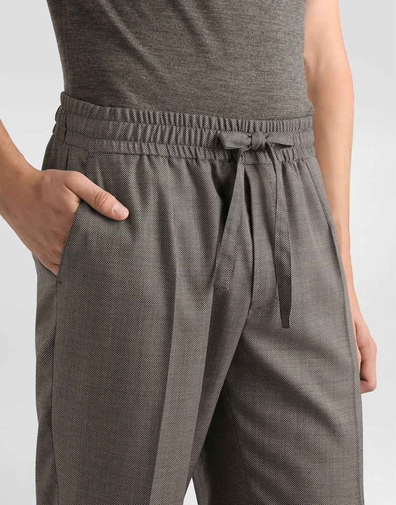Bird's Eye Wool Jogging Trousers