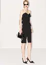 Draped Corset with Floral Detail in Black
