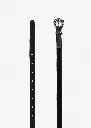 Pony Hair Leather Belt with Ornamental Buckle in Black