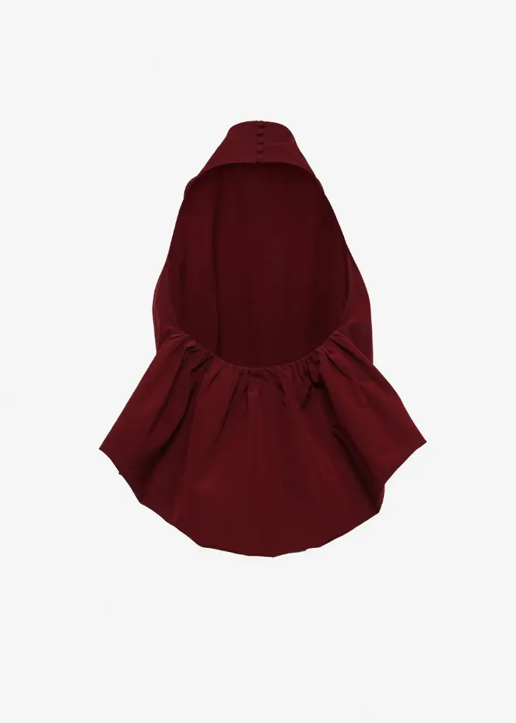 Open Back Halterneck Top in Burgundy