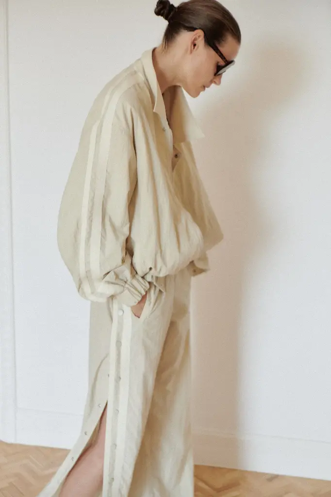 Light Beige Water Resistant Track Pants 