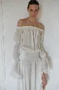 White Off Shoulder Chiffon Dress with Side Slit