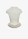 Fitted Draped Blouse with Stand Collar in Cream