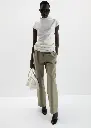 Fitted Draped Blouse with Stand Collar in Cream