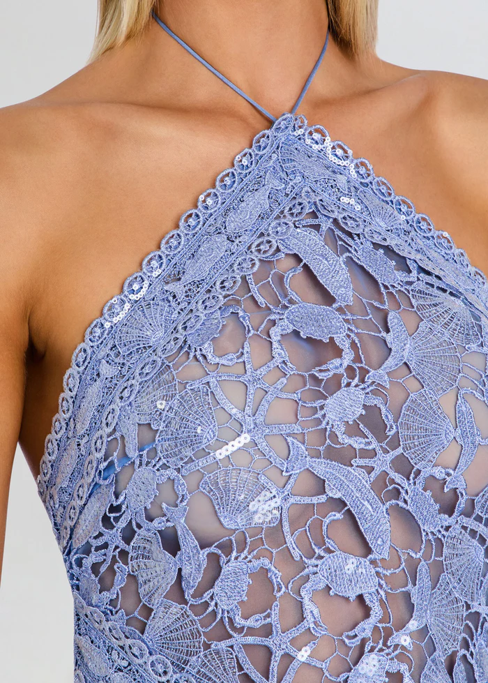 Eaves Sequin Lace Top