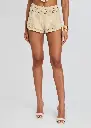 Margo Crochet Shorts in Metallic Ivory