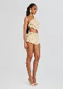 Margo Crochet Shorts in Metallic Ivory