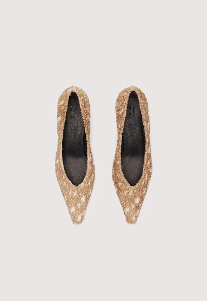 EKO Deer print pony-effect kitten heels