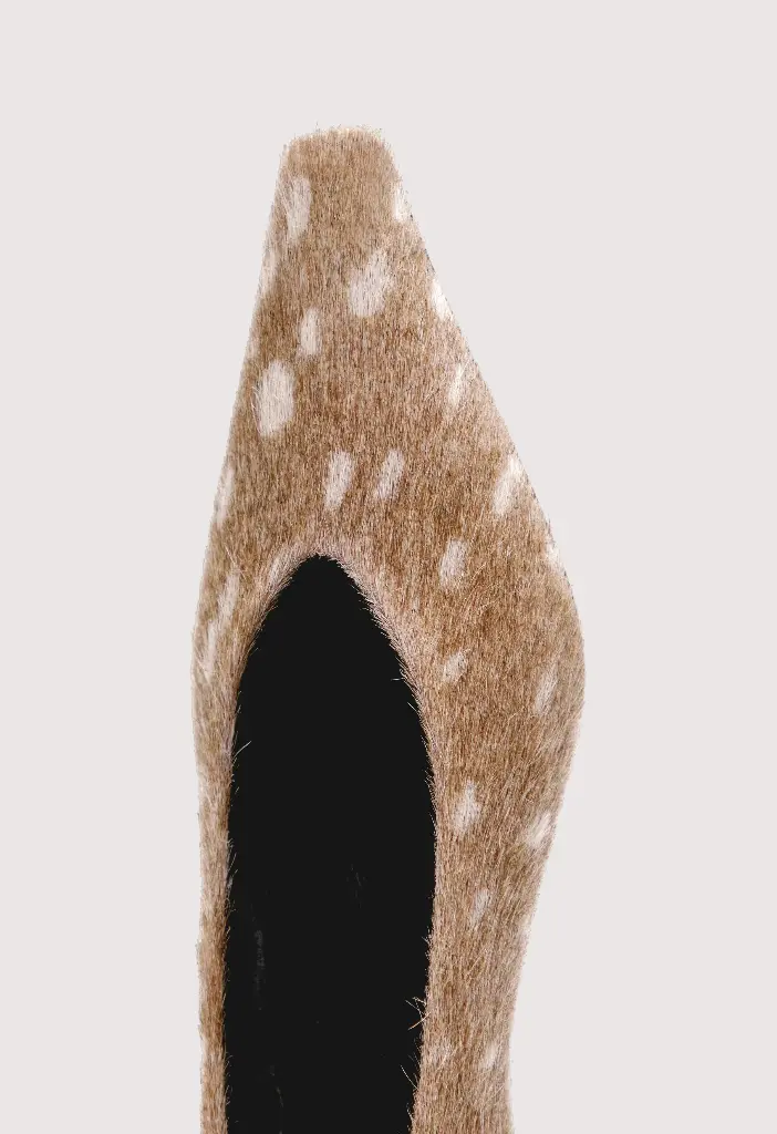 EKO Deer print pony-effect kitten heels