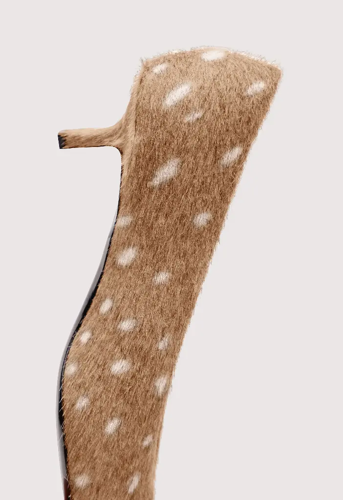 EKO Deer print pony-effect kitten heels