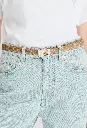CHARLOTTE Deer print pony-effect leather belt