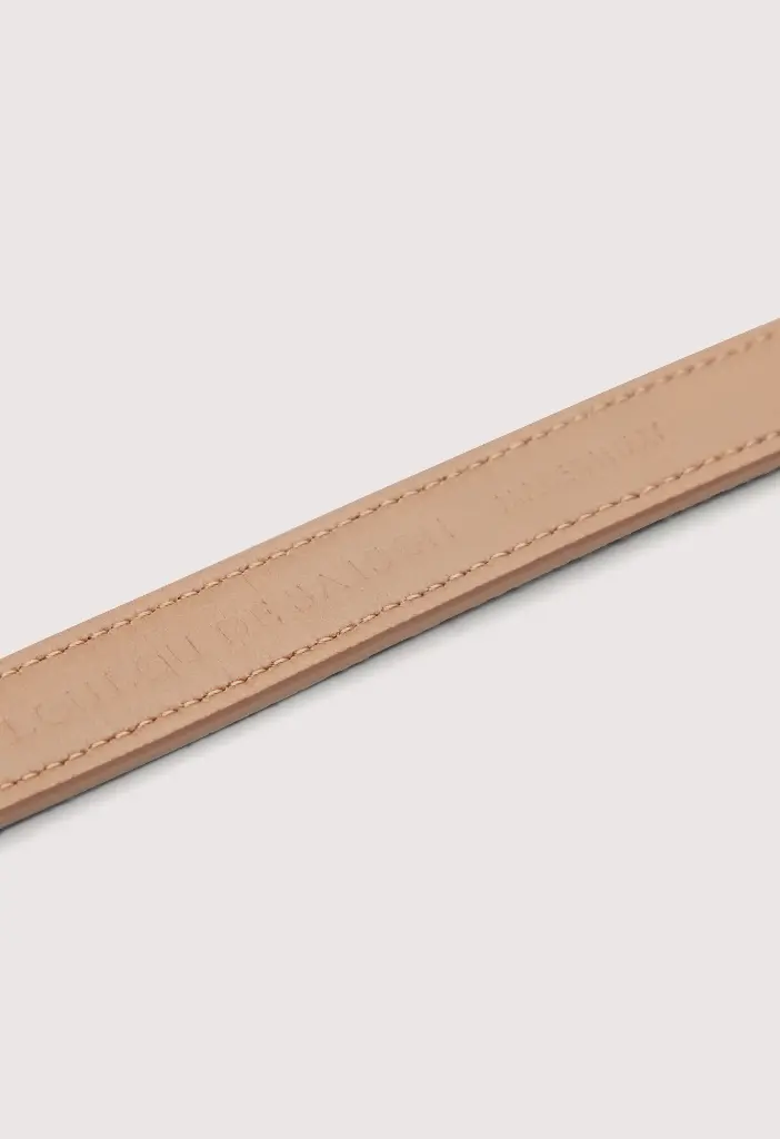 CHARLOTTE Deer print pony-effect leather belt