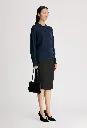 MILES Long-sleeve fine knit polo top
