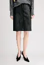 DEBI Pony-effect leather skirt