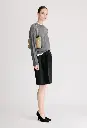 DEBI Pony-effect leather skirt