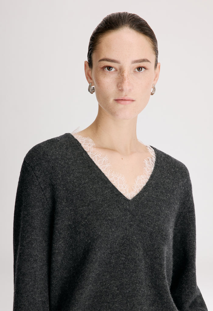 LEYLA Lace trim sweater
