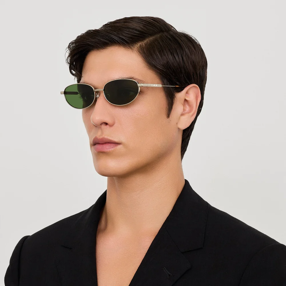 Alba Sunglasses in Silver and Green