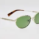 Alba Sunglasses in Silver and Green